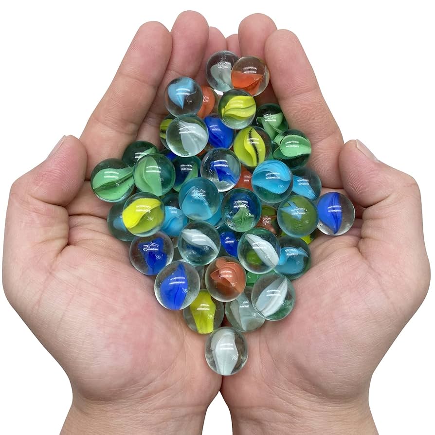 MASU★MARBLE GLITTERS Amazon.com: MANSHU 60 Pieces Glass Marbles for Marble Games